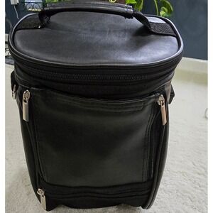 New Faux Leather Insulated Cooler Lunch Bag Tote w/ Shoulder Strap & Pockets